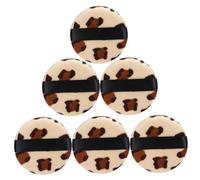 Homoyoyo 6 piezas Polvo Suelto Maquillaje Puff Redondo Estampado Suave Piel Amigable para Uso Diario