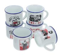 Homoyoyo 6 Piezas Tazas Esmaltadas Vintage Aislantes para Agua y Bebidas Hogar de Vasos Clásicos Resistente al Calor Estilo Aleatorio