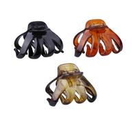 Homoyoyo 6 Pinzas Cabello Dientes Estilo Pulpo Grandes de 8 CM Plástico Resistente en Negro Brillante Carey Rojo y Verde Accesorios para Mujer y Niña Ideales para Uso Diario y Cabello