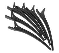 Homoyoyo 6 Pinzas para Peluquería Tipo Pato de Plástico Negro Superficie Lisa y Brillo Adecuado para Cortar y Peinar en Salón o Tienda