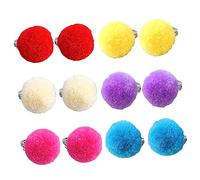 Homoyoyo 6Pares Pendientes de Clip de Pendientes sin Perforar Pom Pom Adorable Joyería Niñas y Sencillos y Cómodos de Usar