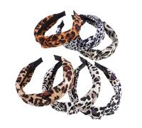Homoyoyo 6piezas Diadema Estampado de Leopardo Ancha para Mujer Diadema de Moda Nudo Cruzado Pelo de Tocado de Leopardo para Fiesta