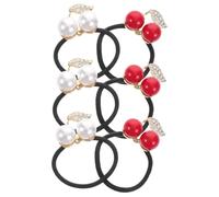 Homoyoyo 6piezas Gomas Elásticas Pelo Forma de Cereza Adornos Cabello Brillantes y Decorativos para Mujer Accesorios Cabello Elásticos