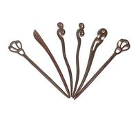 Homoyoyo 6piezas Horquilla De Sándalo Clásica Hecha Mano Accesorios De Madera Cabello Tocados De Moda Para Mujeres y Niñas Estilo Vintage Varios estilos Palillos Pelo De Ébano