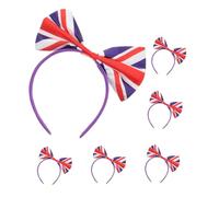 Homoyoyo 6piezas Tocados Lazo para Abanicos Diademas Bandera Británica Accesorios Cabello para Aficionados al Fútbol Eventos Deportivos y Fiestas del Reino Unido