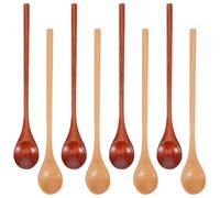 Homoyoyo 8 piezas Cucharas Madera Mango para Cocina Natural Resistente sin Rayar Utensilios Mezcla Miel Postres Té