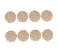 Homoyoyo 8 Piezas Diy Cross Stitch Wooden Chips Round Natural Wood Tags For Bookmark Frames Crafting Ornaments Beginner Friendly Durable Wood Material