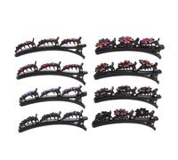 Homoyoyo 8 Piezas Pinzas Trenzadas para Pelo con Flores y Brillantes Clips Laterales para Fijar Flequillo y Peinados Creativos Mujeres y Niñas