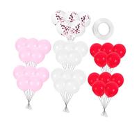 Homoyoyo 80 Piezas Globos para San Valentín y Bodas Kit de Decoración con Globos de Látex y Aluminio Rojo Rosa y Blanco con Purpurina para Fiestas y Celebraciones Románticas
