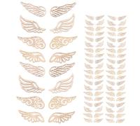 Homoyoyo 80piezas Parches De Alas De Madera Huecas Para Pintar Juguete Diy Creativo Para Manualidades Infantiles Decoración De Alas De Ángel Para Pintura y Graffiti Casa o Estudio