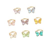 Homoyoyo 8Piezas Anillo De Ajustable Para Mujeres De Colores De Aleación Para Ocasiones Especiales