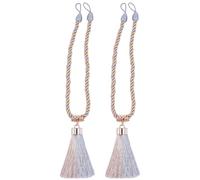 Homoyoyo Abrazadera de Cortina Hecha a Mano Borla de Algodón Sujetador de Cortina de Cuerda Trenzada Gris Par de Cintas Decorativas Accesorios para Hogar y Ventana