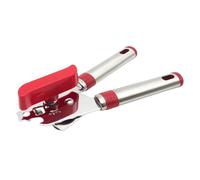 Homoyoyo Abrelatas Manual de Metal Mango Ergonómico Rojo, Perilla Giratoria Grande, Multifuncional para Abrir Latas y Botellas, Accesorio de Cocina Portátil Adecuado para Uso Doméstico