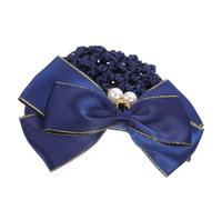Homoyoyo Accesorio para Cabello Femenino con Redecilla Azul y Lazo Doble Perla para Moño para Bailarinas Azafatas y Enfermeras Elegante Cubierta de Cabello Profesional