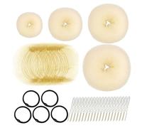 Homoyoyo Accesorios Cabello Moño Maker Donut Kit de Buñolera con Anillos Elásticos Peinetas para Pelo Herramienta de Estilo Rápido para Fiestas de Boda y Uso Diario