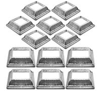 Homoyoyo Accesorios de Base de Poste de 24 Piezas en Hierro Galvanizado para Moldura de Base Cuadrada y Cubre Terraza Exterior, Adecuado para Columnas y Barandillas de