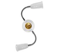 Homoyoyo Adaptador de Bombilla E27 Conversor de Casquillo Cabeza a Tres con Manguera Flexible de Plástico para Uso en Casa u Oficina