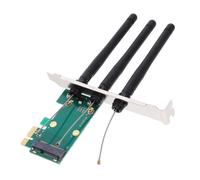 Homoyoyo Adaptador De Mini Pci Pci Doble Antena Conversor Inalámbrico para Pc y Laptop Compatible Múltiples Sistemas Operativos Mejora De Señal y Cobertura