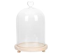 Homoyoyo Adorno Decorativo Cubierta de Vidrio y Luz Cálida, Modelo de Mano en Base de Madera Clara para Sala y Ocasiones Obsequios como San Valentín