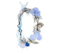 Homoyoyo Adornos De Guirnaldas Arco Decorativo Dama De Honor Mujer Elegante Formal Boda Novia Hada Tocados Cabello Banda Fiesta Nupcial Despedida De Soltera Tela Sky-blue
