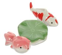 Homoyoyo Adornos Flotantes para Acuarios 3 Piezas de Cerámica Decorativa Criaturas Acuáticas Pintadas a Mano, Tamaño Variado (29, 21, 35 Cm), Decoración Realista para Color