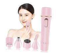 Homoyoyo Afeitadora Eléctrica para Mujer Multifunción Carga Usb, Recortadora de Cejas y Cortadora de Pelo Portátil, Material Abs, Batería Aa 600mah, Diseño Rosa