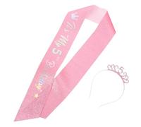 Homoyoyo Años para Niñas con Corona Rosa y Banda Brillante de Princesa Diadema de Cumpleaños y Accesorio para Fiestas Infantiles Decoración Elegante para Celebración Infantil