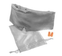 Homoyoyo Antifaz para Dormir Transpirable Gris con Tapones de Oído y Bolsa de Almacenamiento, Máscara Suave Ajustable Que Bloquea la Luz para Viajes, Siestas y Descanso Nocturno