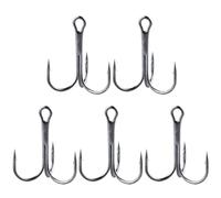 Homoyoyo Anzuelos Triples de Pesca Metálicos Tamaño 12 5 Unidades Resistentes para Pesca en Agua Dulce y Salada Aparejos Prácticos Estanques