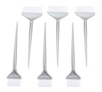 Homoyoyo Aplicador de Color de Cabello Profesional 6piezas Cepillo para Teñir Cerdas Suaves y Cuerpo de Plástico Color Plata para Uso en Peluquería y Hogar