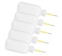 Homoyoyo Aplicadoras de Plástico Blanco Control Preciso y Uso Conveniente 5 Botellas con Punta de Aguja de 50cc para Esmalte de Cerámica para Artistas y Entusiastas Alfarería