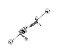 Homoyoyo Arete De Perforación Industrial En Forma De Serpiente - Barra De Acero Inoxidable - Estilo Gótico Hip Hop Anillo Para Nariz Ideal Para Uso Diario Color Negro Diseño Único y
