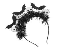 Homoyoyo Aro de la cabeza del bate del esqueleto disfraz halloween tocado de disfraz de halloween diademas de fiesta aro de pelo de halloween Satín Black