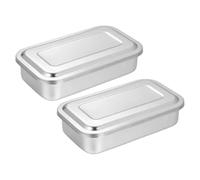 Homoyoyo Bandeja de Esterilización y Diseño Rectangular de Acero Inoxidable 2 Piezas Tapa Segura para Esterilización Diaria para Utensilios de Manicura en Salones y Laboratorios