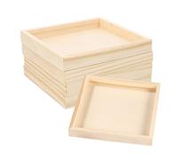 Homoyoyo Bandejas de Madera sin Terminar para Rompecabezas 3D Set de 5 Piezas Cuadradas 123X123 CM Organizador de Bloques y Juguetes Almacenamiento Seguro y Ecológico Hogar