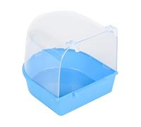 Homoyoyo Bañera para Pájaros Jaula para Baño Cubierto Plástico Azul Claro Tamaño Pequeño Adecuado para Canarios, Pinzones y Loros Pequeños Jaulas Domésticas