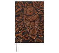 Homoyoyo Bloc de Notas Vintage A5 de Tapa Dura Búho, Papel Rayado para Escribir, Cuaderno Retro para Oficina y Viaje, Diseño en Color Rojo Cobre, Adecuado para Diario y Apuntes