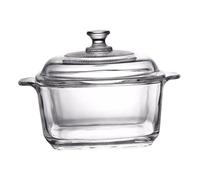 Homoyoyo Bol de Vidrio Templado Grueso con Tapa Recipiente Cuadrado para Microondas y Horno Utensilio de Cocina Multifuncional para Hogar y Restaurante