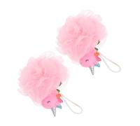 Homoyoyo Bola de Malla de Ducha de Unicornio Rosa para Niños, 2 Piezas, Hecha de Pe y Pvc, Confiable para Usar y Elimina el Polvo Baño