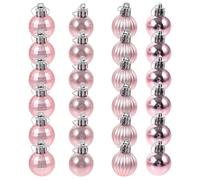 Homoyoyo Bolas de Navidad Colgantes de 3 CM Set de 24 Piezas Color Rosa Decoraciones Navideñas de PVC Pintadas Adornos para Árbol y Manualidades Festivas