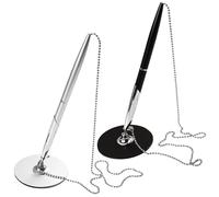 Homoyoyo Bolígrafo de Oficina Profesional de Metal Cadena, Diseño Vertical Creativo, Escritura y Multiusos, Pack de 2 Piezas para Hoteles y Oficinas