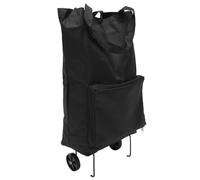 Homoyoyo Bolsa de Compras Plegable con Ruedas Carro de Compras Plegable con Asa Resistente Bolsa Grande para Supermercado y Almacenamiento al Aire Negra