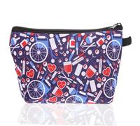 Homoyoyo Bolsa De Cosméticos De Mano Cierre De Cremallera, Neceser Grande para Viaje, Tamaño Mediano, Organizador De Maquillaje para Mujer Uso Diario, Estampado De Enfermera