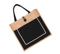 Homoyoyo Bolsa de Lino Tipo Tote Negra Pequeña Bolsa de Compras Reutilizable de Gran Capacidad y Viaje Ligera para Uso Casual y Actividades al Aire Libre