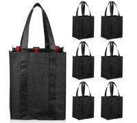 Homoyoyo Bolsa para Botella de Vino 6 Botellas de Tela No Tejida Reutilizable Resistente al Desgaste Color Clásico Adecuado para Picnic Viaje y Fiestas Portabotellas con
