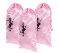 Homoyoyo Bolsa para Zapatos de Baile de Ballet 3 Piezas, Bolsa de Baile para Niña y Mujer Cordón, Tamaño Mediano, Color Satinado, Adecuado para Entrenamiento y Almacenamiento de Zapatillas