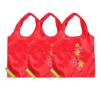 Homoyoyo Bolsas de Compras Reutilizables Plegables de Poliéster 3 Piezas Diseño de Fresa Bolsas Ligeras y Compactas para Almacenamiento y Uso Ecológico en Exteriores