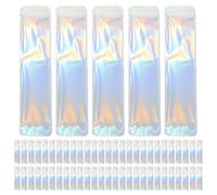 Homoyoyo Bolsas Holográficas con Cierre Hermético Resellables 6.5x24 Cm, 200 Unidades, Bolsas de Aluminio Engrosadas para Embalaje de Joyería, Manualidades y Pequeñas Empresas