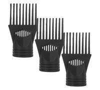 Homoyoyo Boquilla Concentradora y Peine para Secador de Pelo 3 Unidades Negra, Accesorio Plástico para Peinado Preciso en Salón y Uso Doméstico