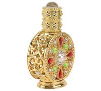 Homoyoyo Botella de Perfume Vacía de Aleación Dorada 12Ml Frascos de Perfume Delicados para Aceites Esenciales Dispensador Portátil para Viaje y Decoración del Hogar